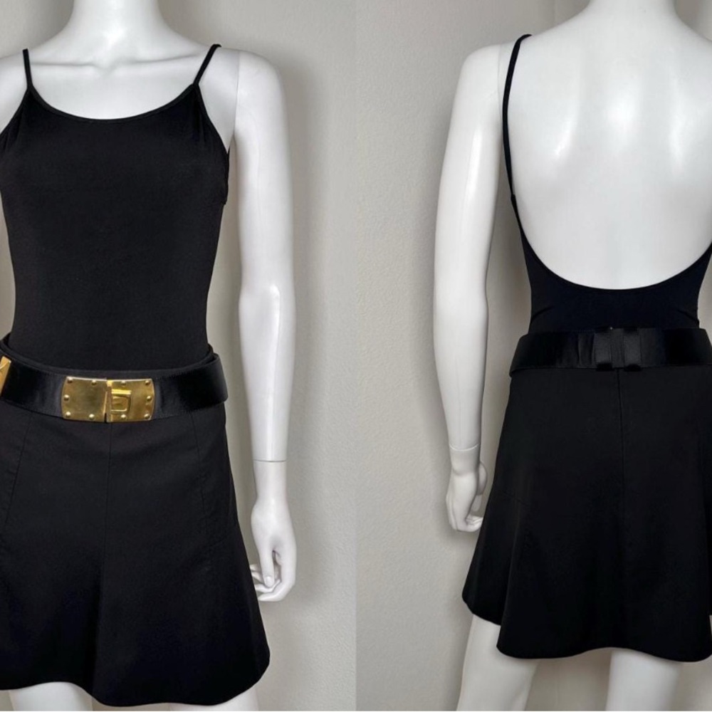 Rare Donna Karan Vintage Gold Chain Leather belt from 1980s DKNY retro feminine - Picture 15 of 16